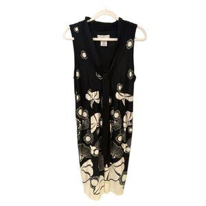 Maggy London Black and Cream Floral Dress